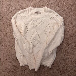 LOFT Women's Ivory Knit Sweater